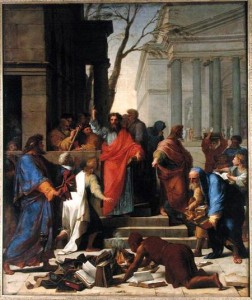 The Sermon of St. Paul at Ephesus, 1649 (oil on canvas) by Le Sueur, Eustache (1617-55) 